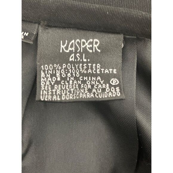 Kasper ASL Black Faux Wrap Blazer Skirt Set Size 10 - Picture 13 of 13
